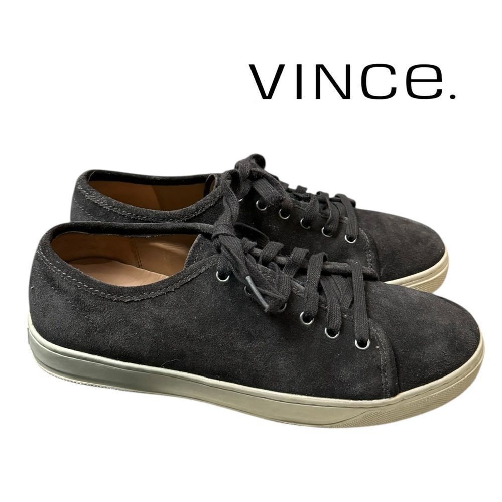 Vince Austin Sport Dark Charcoal Black Suede Men's Sneakers 41 8
